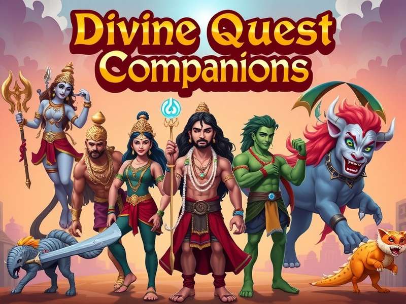 Divine Quest Companions character lineup showing Hindu deities